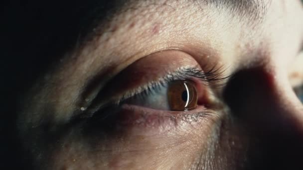 Екстремальний Макро Крупним Планом Очей Людини Широкому Куті Інтенсивний Retina — стокове відео
