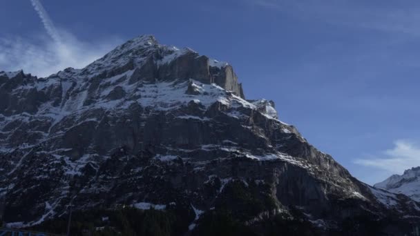 View Swiss Mountain Peak Snow Sky — 图库视频影像