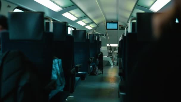 Swiss High Speed Train Corridor Seating Area — стокове відео