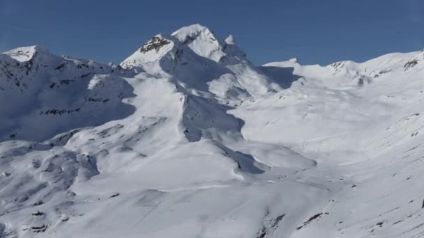 Zimní Veličenstvo Švýcarských Alpách Zasněžená Horská Krajina — Stock video