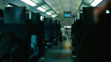 Swiss High-Speed Train Corridor and Seating Area