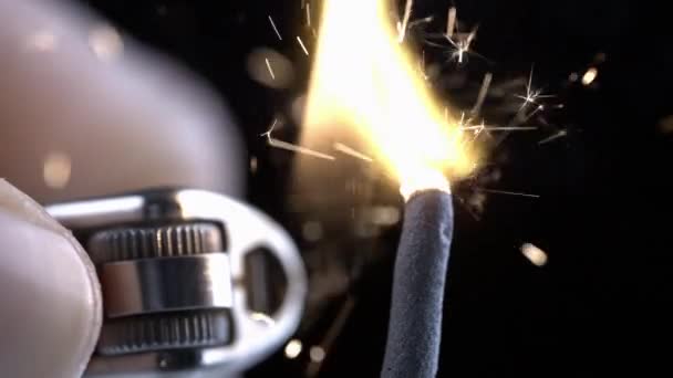 Süper Yavaş Çekim Makro Yakın Çekim Feneri Fişeği 1000 Fps — Stok video