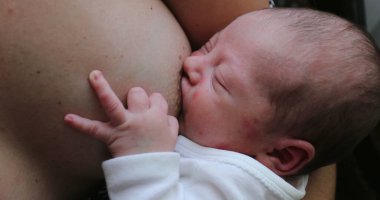 Infant newborn breastfeeding suckling feeding mother breast