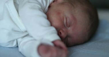 Newborn baby asleep, infant toddler sleeping