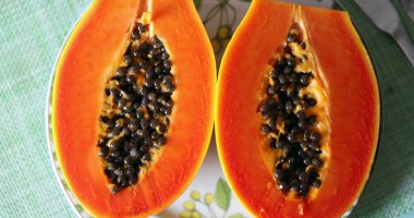 Papaya fruits on plate morning breakfast or dessert