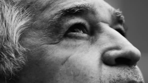Religious Elderly Man Spiritual Contemplation Peacefully Seeking Divine Insights Regard — Video