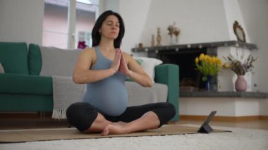 Müstakbel Anne İçin Huzurlu Ev Meditasyonu - Oturma Odası Zemininde Derin Düşüncelere dalmış Hamile Kadın, Akıl Sağlığını ve Farkındalığı Öncelik Veriyor