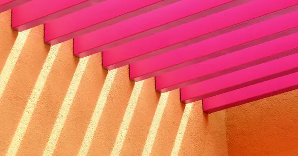 Pink colorful lines architecture detail with light