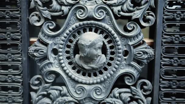 European Elegance Traditional Adornment Door Facade Close — Stock Video