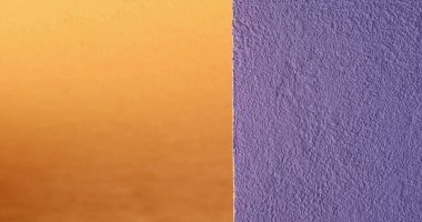 orange and purple background contrast design wall