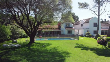 Establishing shot of traditional looking house