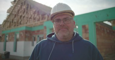 İnşaat alanındaki inşaat işçisine yakın çekim, projeye odaklanmış, inşaat sektöründe deneyimli işçi, işçilik ve proje gururu