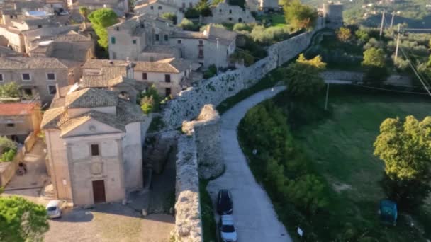 Der Blick Vom Gipfel Des Dorfes Civitavecchia Der Gemeinde Arpinoin — Stockvideo