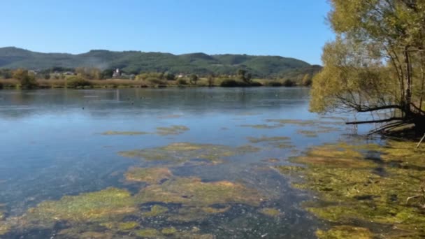 Panoramica Del Lago Posta Fibreno Detto Anche Lago Della Posta — 비디오