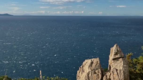 Tuscan Denizi Nin Manzarası Monte Argentario Dan Görüldü — Stok video