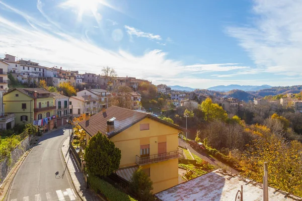 Vista Ciudad Nespolo Con Panorama Que Rodea Provincia Rieti Italia — Foto de Stock