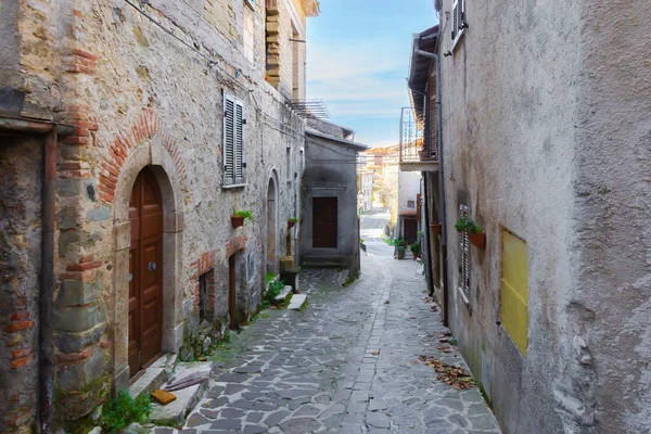 Porphyry Steeg Het Oude Dorp Nespolo Provincie Rieti Italië — Stockfoto