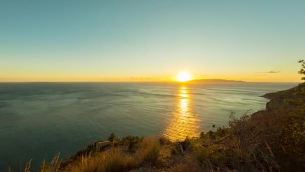 Grosseto Ilindeki Monte Argentarioto Uçurumundan Görülen Günbatımı Toskana Talya — Stok video