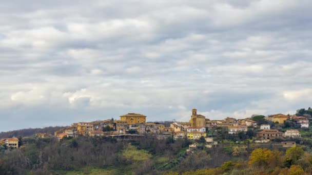 Utsikt Över Staden Forano Ligger Sabina Provinsen Rieti Italien Tidsfrist — Stockvideo
