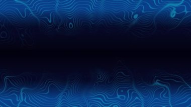 Eğri çizgileri olan koyu mavi arkaplan animasyonu. Teknoloji konseptiyle hareketli arka plan. Herhangi bir video klipte düzenlemeye elverişli.