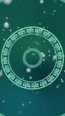 Çevre hareketlerini Yunan fret tarzında dairesel süsleme desenleriyle grafikleştirip, gradyan olarak serin renklere bürüneceğiz. Dikey video için kusursuz döngü canlandırılmış gradyan arkaplan. 
