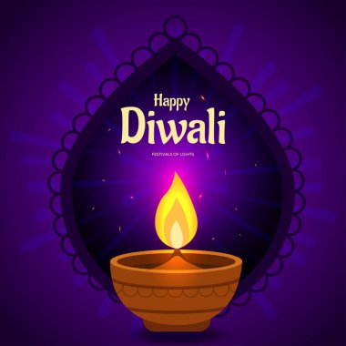 Dekoratif mor arkaplanın ortasına parlayan bir kil diya yerleştirilmiş. Alevler sıcaklık saçıyor, Işık Festivali 'ni ve karanlığa karşı ışığın zaferini temsil ediyor..