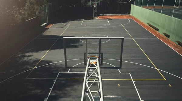 Background Basketball Court Sports Ground Outdoor Community Playground Competition Training — Stock Photo, Image