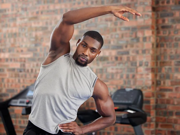 Exercise Black Man Stretching Workout Fitness Wellness Being Healthy Sportswear — Stock Photo, Image