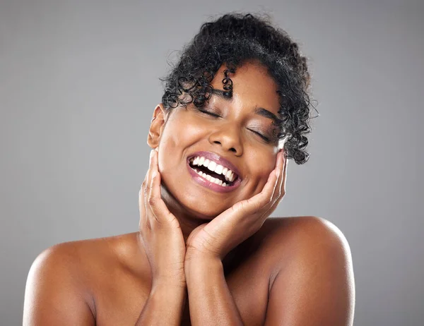 Szépség Bőr Kéz Arcon Stúdióban Egészség Wellness Reklám Ápolás Ellen — Stock Fotó
