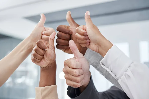 Thumbs Team Success Hand Sign Show Work Community Solidarity Thank — Stock Photo, Image