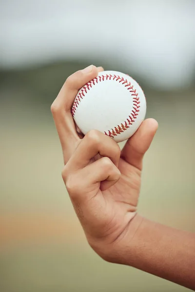 Baseball Sport Sporttevékenység Egy Kéz Ami Dobni Dobni Fog Fitness — Stock Fotó