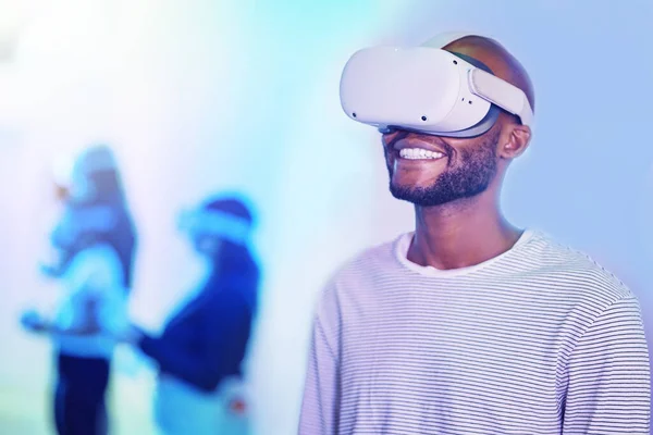 Digitális Headset Játékosok Metaverse Tech Jövő Virtuális Valóság Cyber Innováció — Stock Fotó