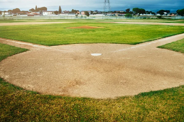 Baseball Sport Trénink Prázdným Venkovním Hřištěm Nebo Trávník Hřiště Den — Stock fotografie
