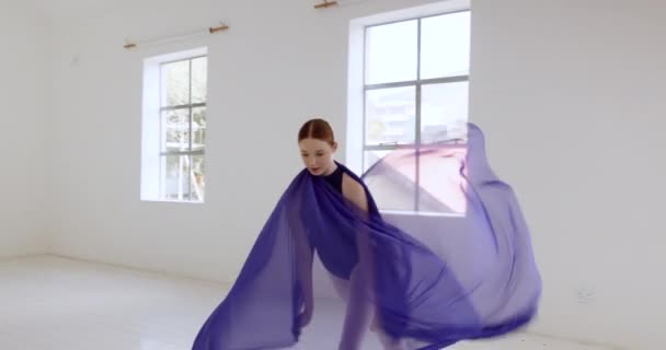 Danza Arte Creatività Con Donna Studio Danza Classica Libertà Fitness — Video Stock