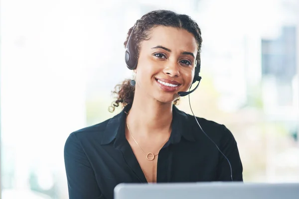 Our Service You Matters Most Portrait Young Call Centre Agent — Stock Photo, Image