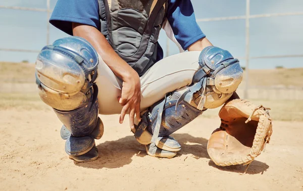 Baseball Sport Mani Uomo Con Segno Durante Una Partita Una — Foto Stock
