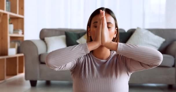 Yoga Femme Méditation Pour Bien Être Santé Position Sur Sol — Video