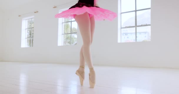 Balé Dança Criativa Bailarina Mulher Estúdio Academia Dança Aprendendo Passos — Vídeo de Stock