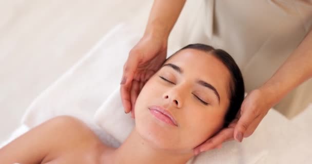 Relax Massaggio Viso Donna Spa Una Donna Trattamento Cura Della — Video Stock