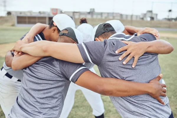 Toplanın Beyzbol Takım Çalışması Beyzbol Sahasındaki Takım Maç Maç Yarışma — Stok fotoğraf