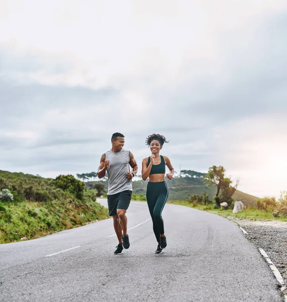 Fitness Yoluyla Uzun Vadeli Refahını Arttırır Açık Havada Birlikte Egzersiz — Stok fotoğraf