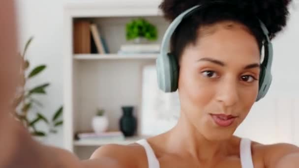 Selfie Danse Femme Influenceur Streaming Vidéo Sur Internet Application Médias — Video