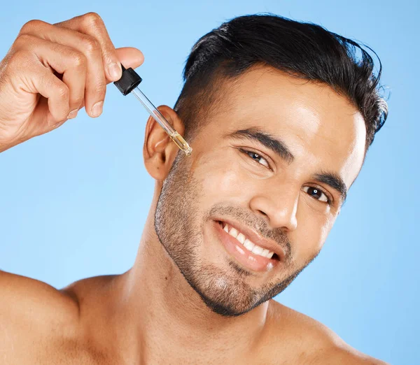 Hombre Cara Suero Piel Aceite Barba Producto Belleza Crecimiento Vello —  Fotos de Stock