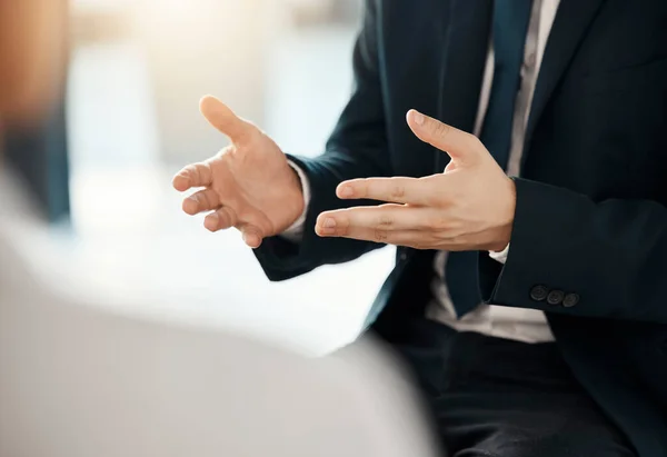 stock image Business hands, lawyer and law firm negotiation, giving advice and communication with client in office zoom. Corporate, legal expert and professional advisor talking and support on legal information.