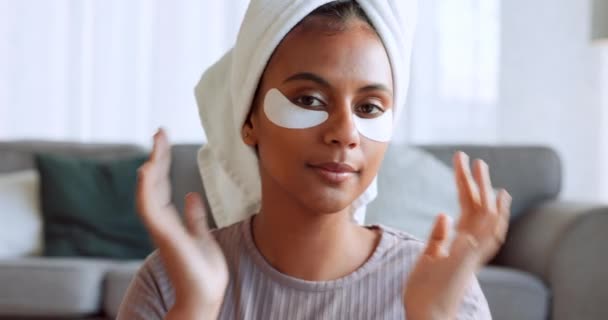 Frau Gesicht Hautpflege Wellness Und Home Spa Beauty Relax Therapie — Stockvideo