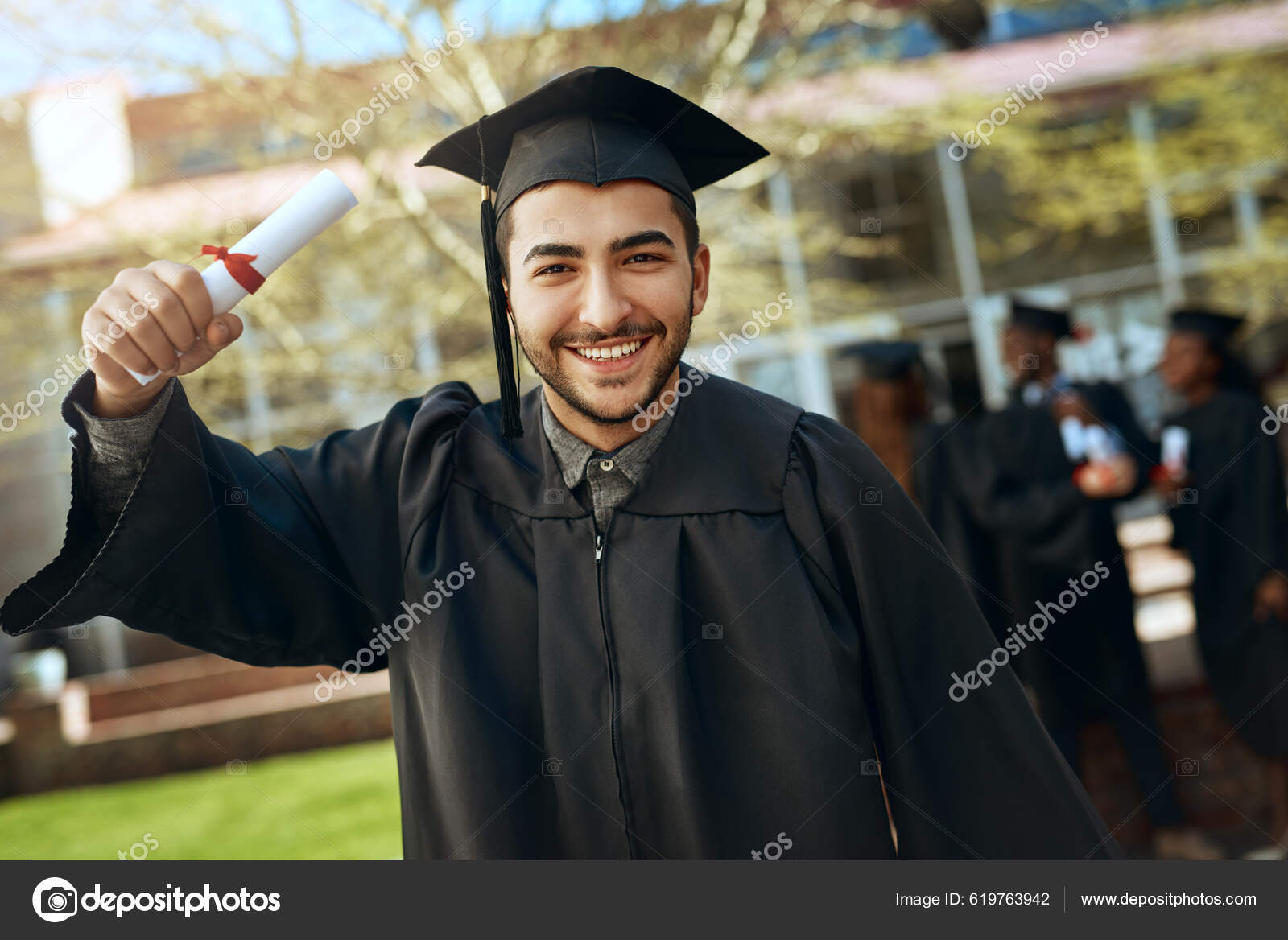 Glad Grad Portrait Happy Young Man Holding Diploma Graduation Day — Stock  Photo © PeopleImages.com #619763942, image size:1600x1168