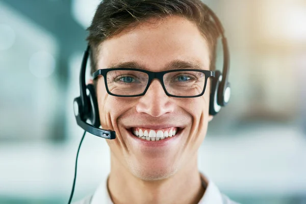 Knows How Deliver Best Customer Service Portrait Young Call Center — Stock Photo, Image