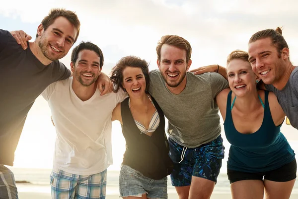 Some Friends Become Family Portrait Group Happy Young Friends Posing — Stock Photo, Image