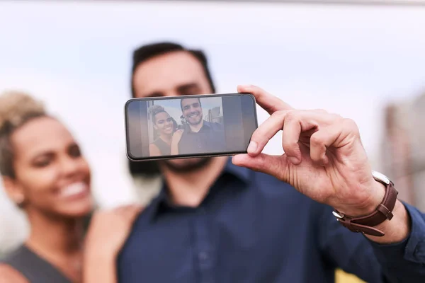 Tempo Pausa Significa Uma Chance Para Algumas Selfies Tiro Fechado — Fotografia de Stock
