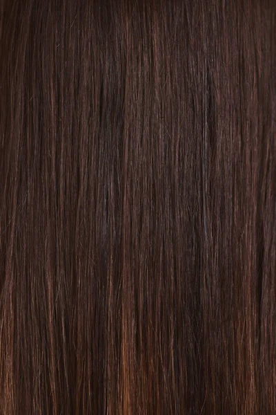 Pozadí Vlasů Hladká Textura Hnědá Barva Účes Prodloužení Zvětšení Péče — Stock fotografie